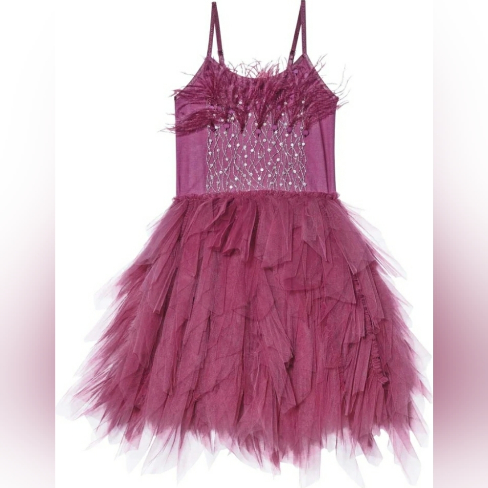 Tutu du monde TTMD plum purple  or Ivy green feather dress 6 7 10 11